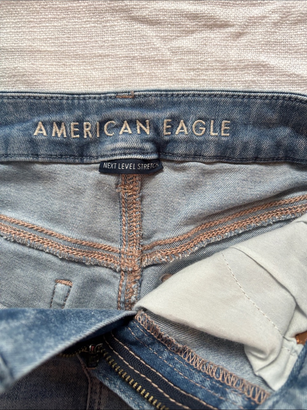American Eagle Outfitters Faded Blue Distressed Denim Cutoff Shorts - Picture 3 of 8